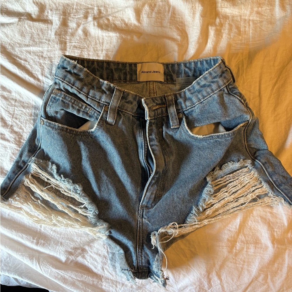 Women's Distressed Denim Shorts - Blue Abrand size 0